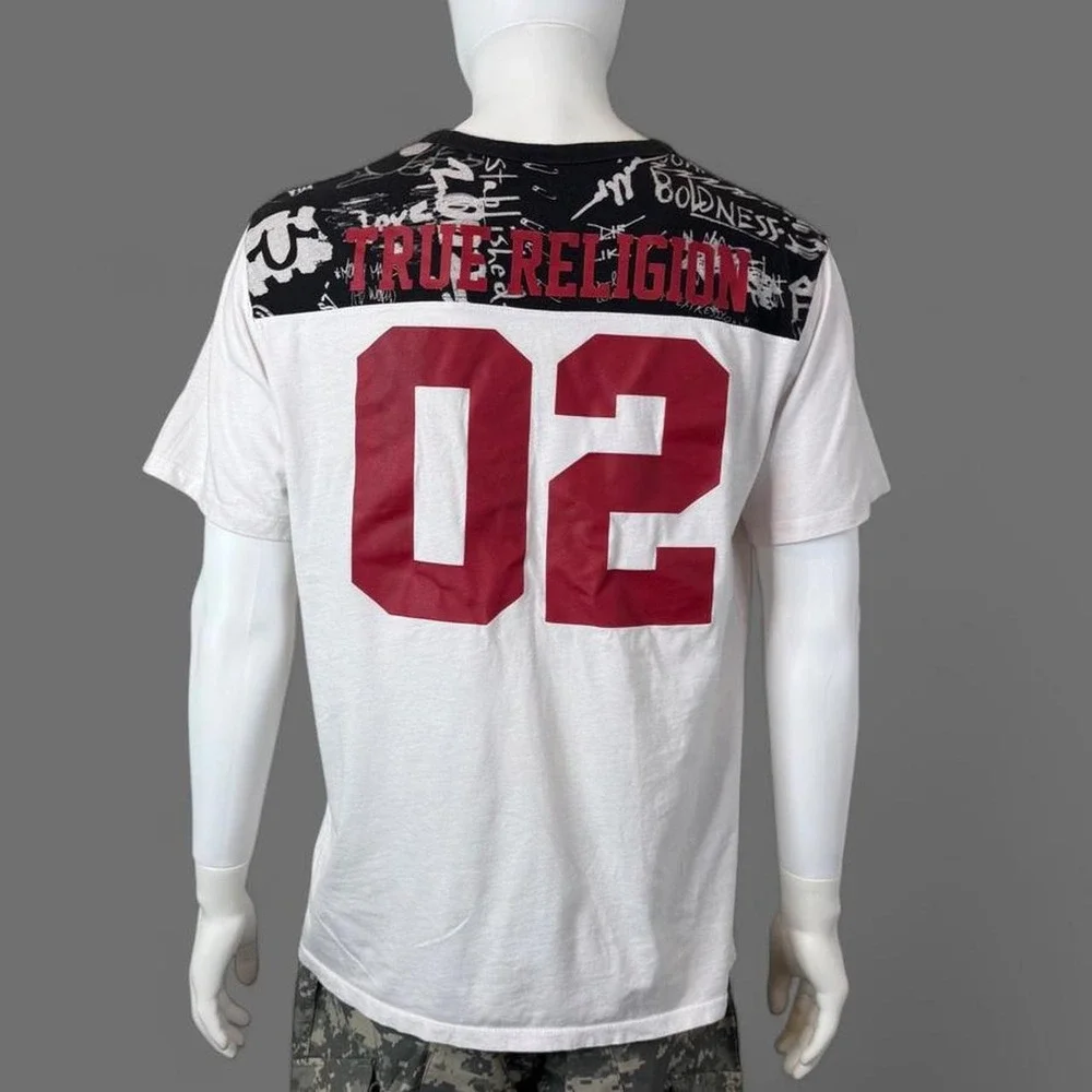 True Religion World Tour TR 02 Graphic T-Shirt Men's XL White Red Black